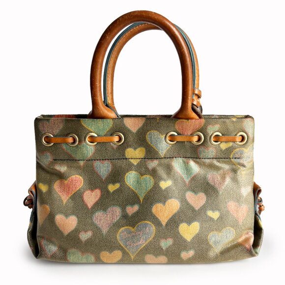Dooney & Bourke Tote Bag Crayon Hearts Vintage Y2K Retro Handbag with Ch… - Picture 4 of 9